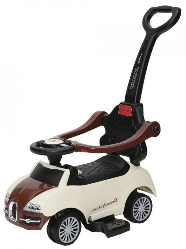 Masinuta copii si bebe NOVOKIDS™ Classico Rider 2 in 1 , Cu melodii si sunete, Maner de impins pentru parinti detasabil, Functie trotineta fara