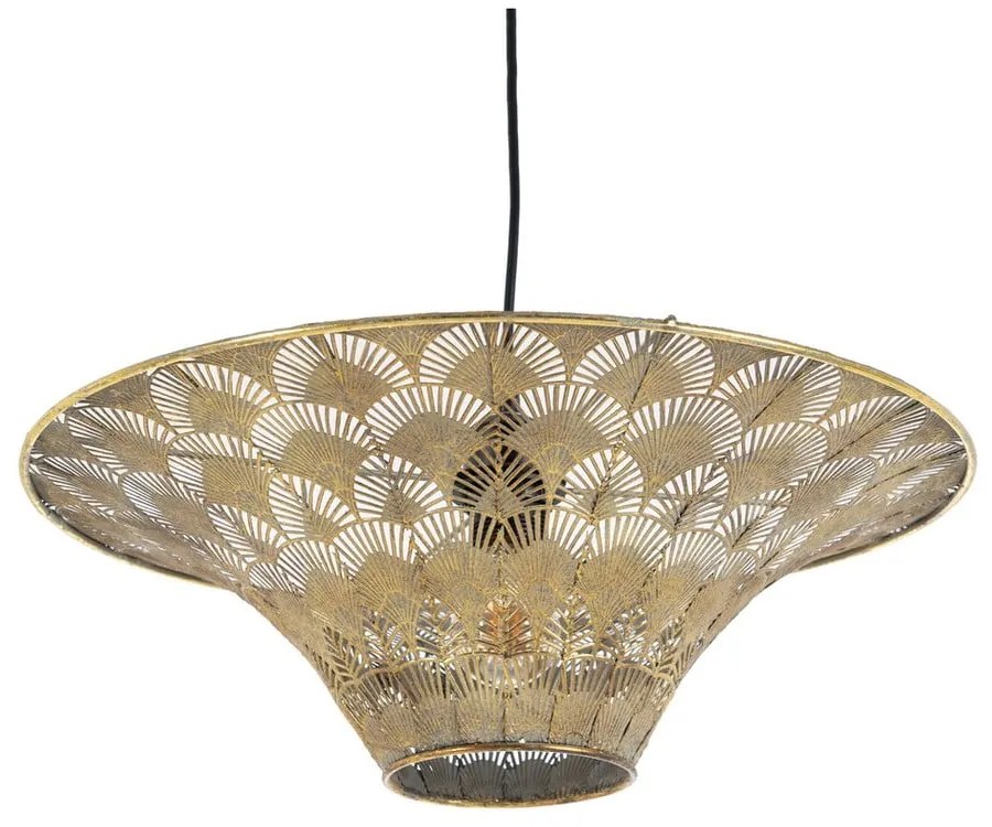 Lustră aurie cu abajur din metal ø 47,5 cm – Ixia