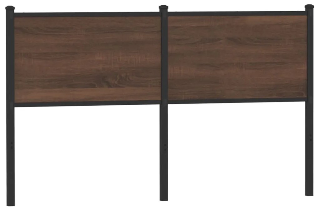 vidaXL Tăblie de pat de schimb, stejar maro, 135 cm, lemn prelucrat și oțel