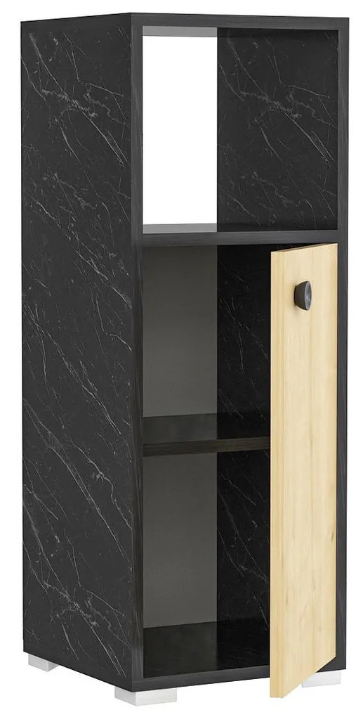 Dulap de baie Satadu 1 (marmură negru + stejar zafir) . 1092731