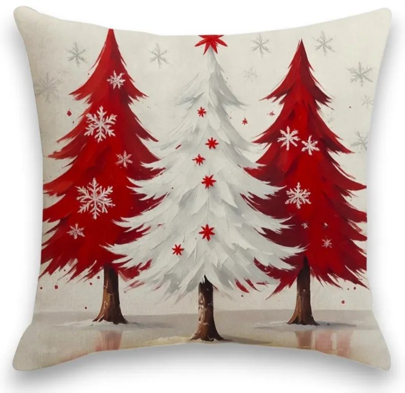 Husa de perna de Craciun RED FOREST 45x45 cm, bej