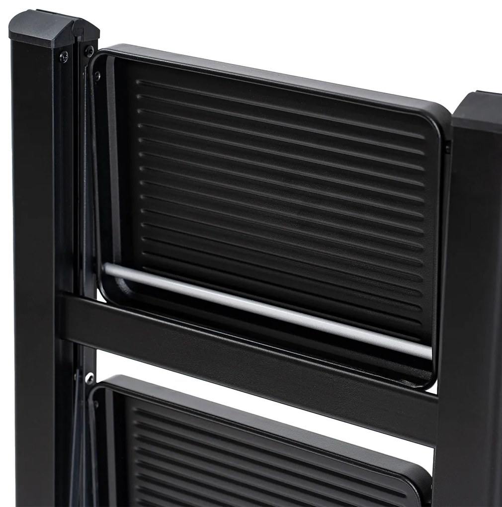 Scară pliabilă din oțel 4Home Steel, 3 trepte,negru