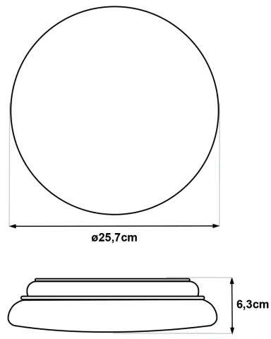 Plafonieră LED LENA cu senzor de mișcare, 12W/230V, Ø 25,7 cm, albă