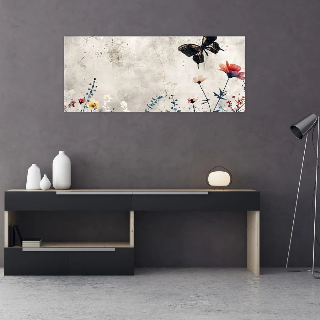 Tablou - Pajiște în beton (120x50 cm)