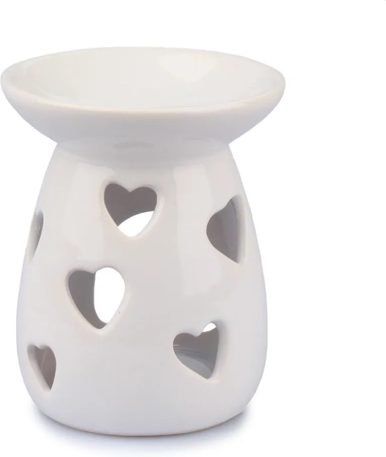 Lampă ceramică aromaterapie Inimă, 12 cm