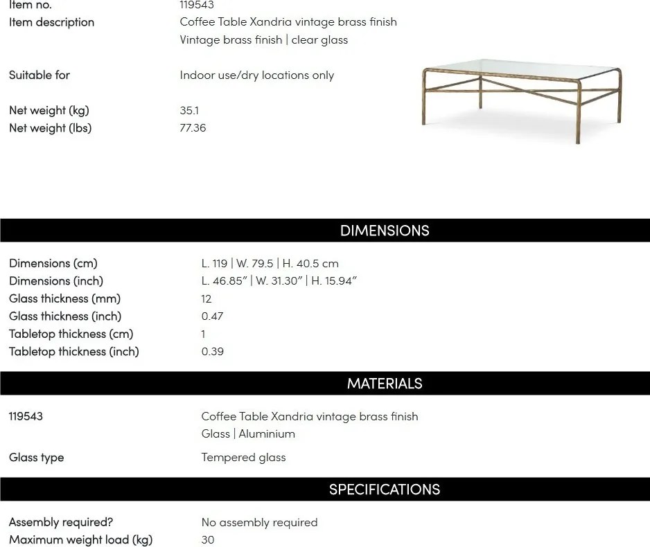 Masuta de cafea design LUX Xandria