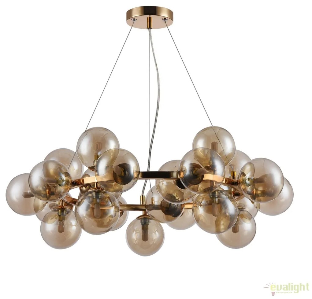 Lustra deosebita cu 25 de surse de lumina Dallas, auriu/ chihlimbar MYMOD548PL-25G