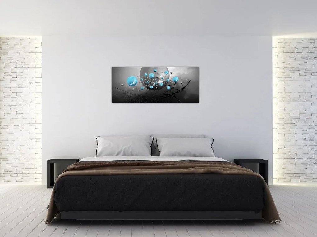 Tabloul - bile abstracte albastru deschis (120x50 cm)
