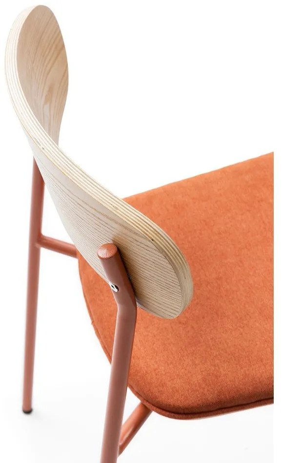 Scaune de dining roșii/în culoare naturală 2 buc. Adriana – Marckeric