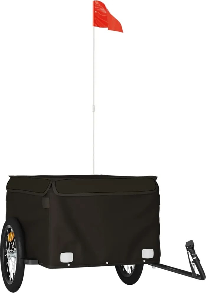 vidaXL Remorcă pentru biciclete, negru, 45 kg, fier