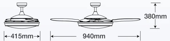Ventilator de tavan FANAWAY 512120 EVORA 2xE27/15W/230V + telecomandă