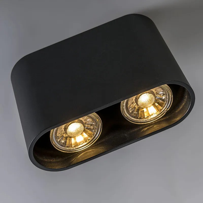Set de 2 spoturi moderne negre - Ronda Duo