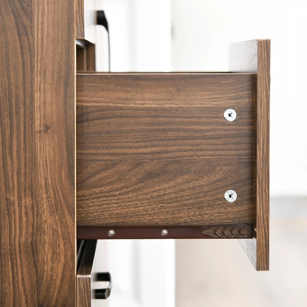 HOMCOM Dulap Modern cu 3 Sertare și Dulapioare, Mobilier de Cameră din Lemn, 80x40x178 cm, Alb | Aosom Romania