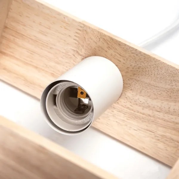 Aigostar - Lustră din lemn pe cablu 1xE27/60W/230V lemn de pin