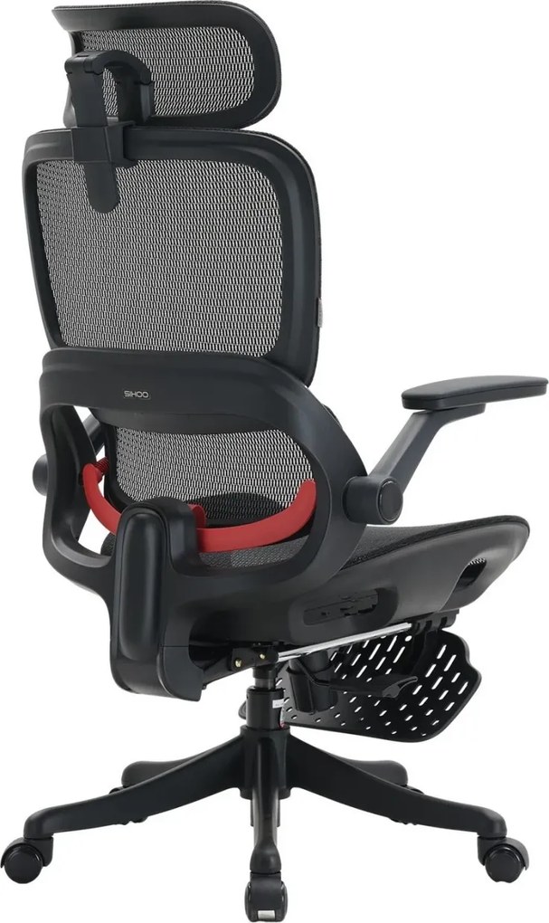 RESIGILAT- Scaun ergonomic SIHOO B100-PRO, cotiere 4D, tetiera 3D, mecanism multifunctional inclinare/blocare, suport picioare, pivotant, Mesh, Negru