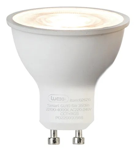 Smart GU10 RGBW LED lamp 5W 350 lm 2200-4000K
