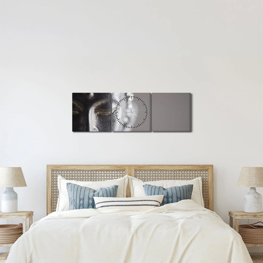 Tablou - Statuia lui Buddha (cu ceas) (90x30 cm)