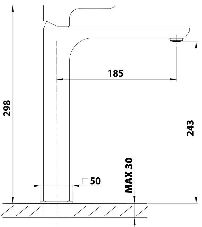 Baterie aurie pentru chiuvetă înaltă Spy – Sapho