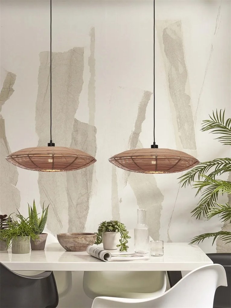 Lustra/Pendul eco din ratan Tanami disc L, nat