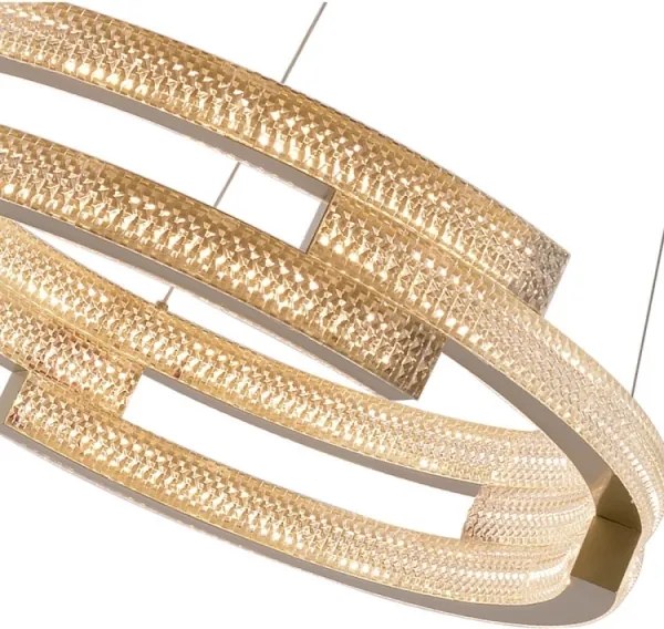 Lustră LED suspendată pe cablu TARJA, LED/36W/230V, 3000/4000/6000K, Ø 60 cm, auriu