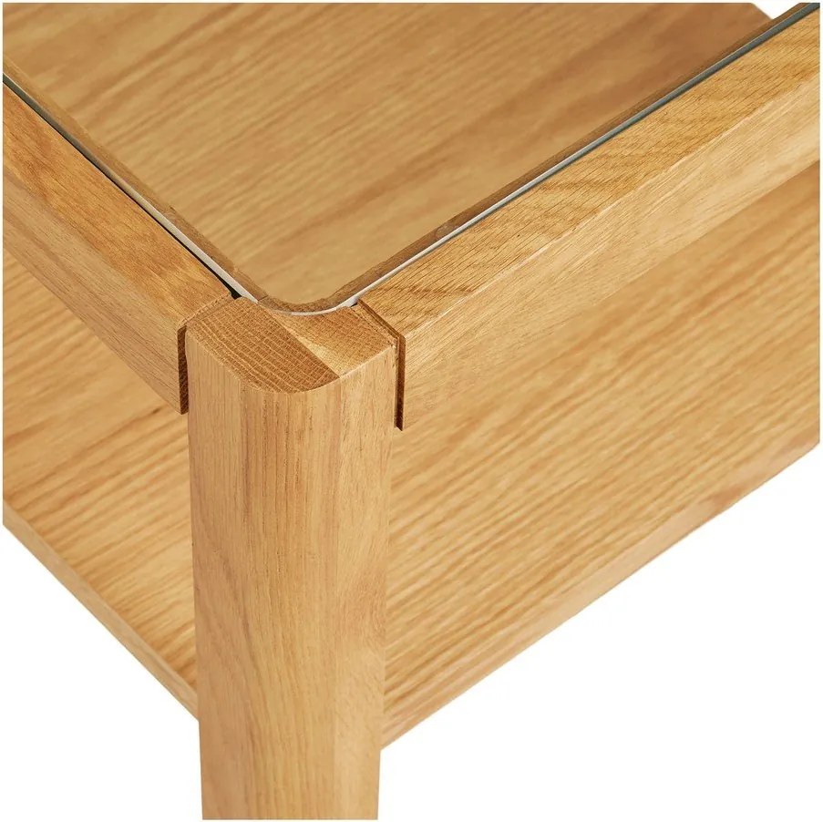 Măsuță auxiliară cu blat din sticlă 40x40 cm Lourmarin – House Nordic