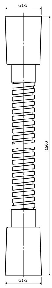 Omnires furtun de dus 150 cm alb 023-XWM