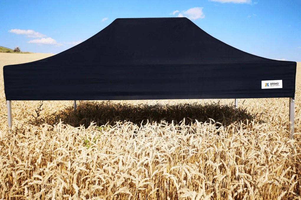 Cort promo din aluminiu 4x4 m ALU EXCLUSIVE – 3 pereți, HEX 45 mm - cu 3 pereți - Negru