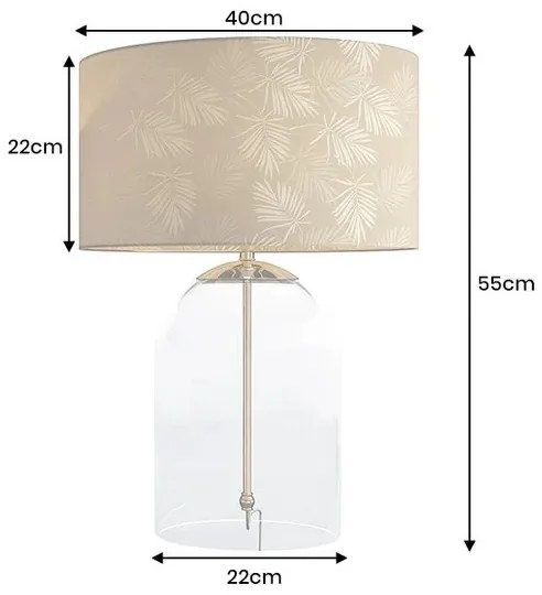 Veioza, Lampa de masa, Sticla, Abajur Auriu, CLASSICO 55cm