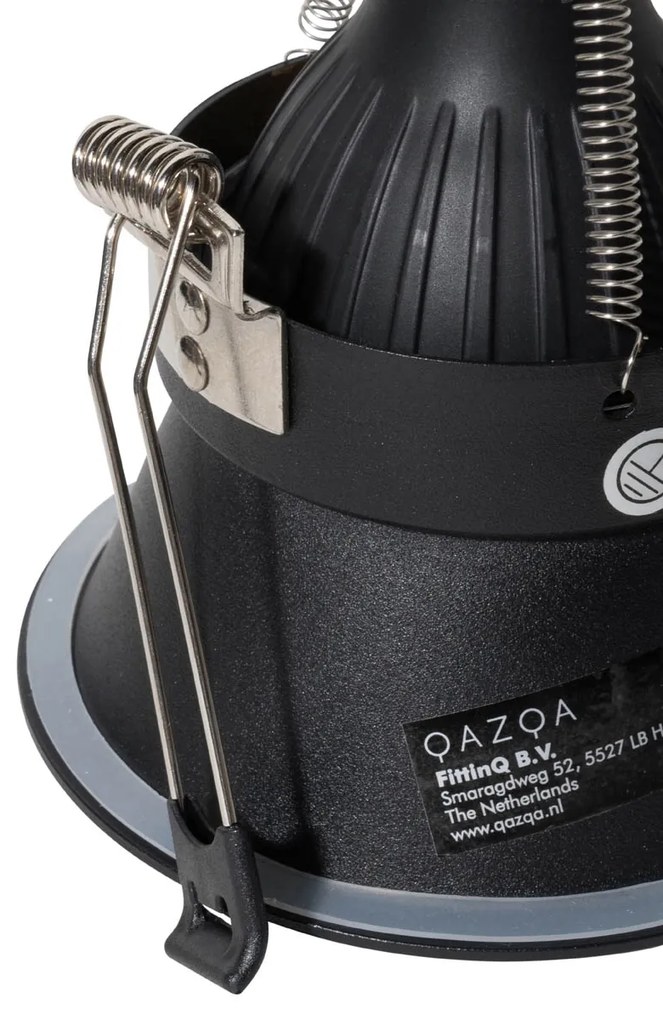 Set de 6 Spoturi încastrate moderne Negre cu auriu GU10 70mm IP44 - Dept