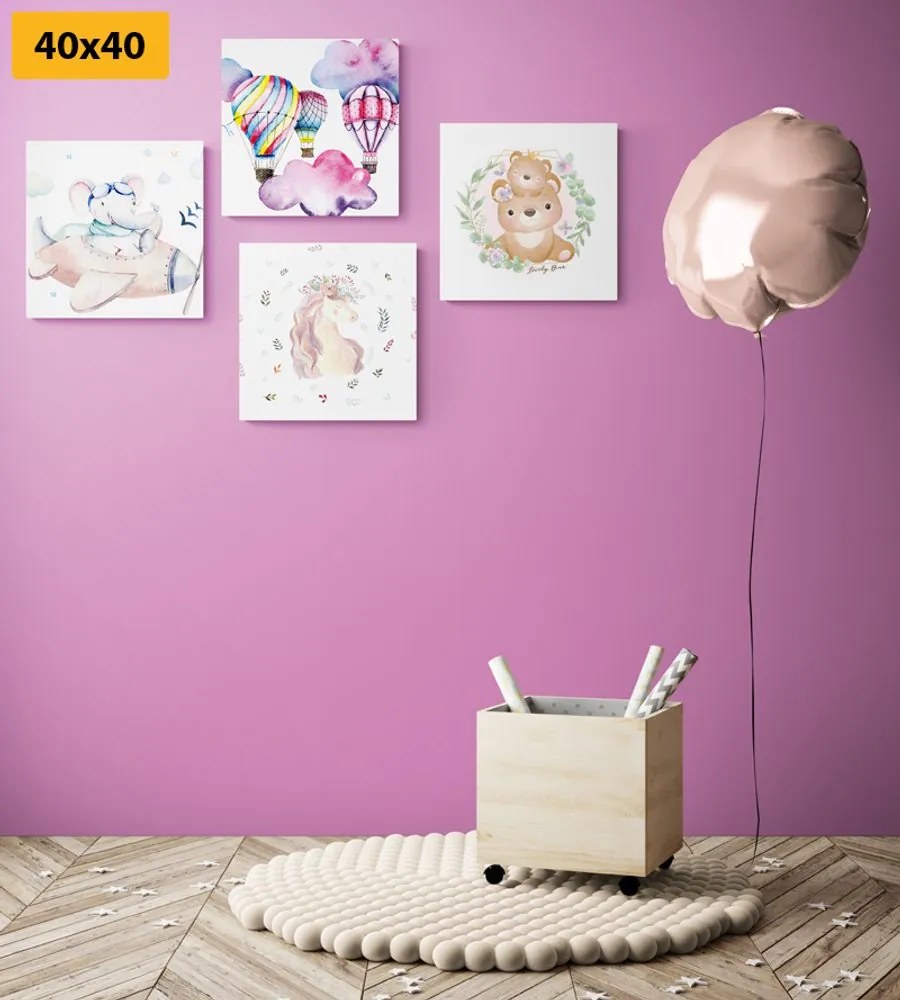 Set tablouri pentru copii în culori delicate