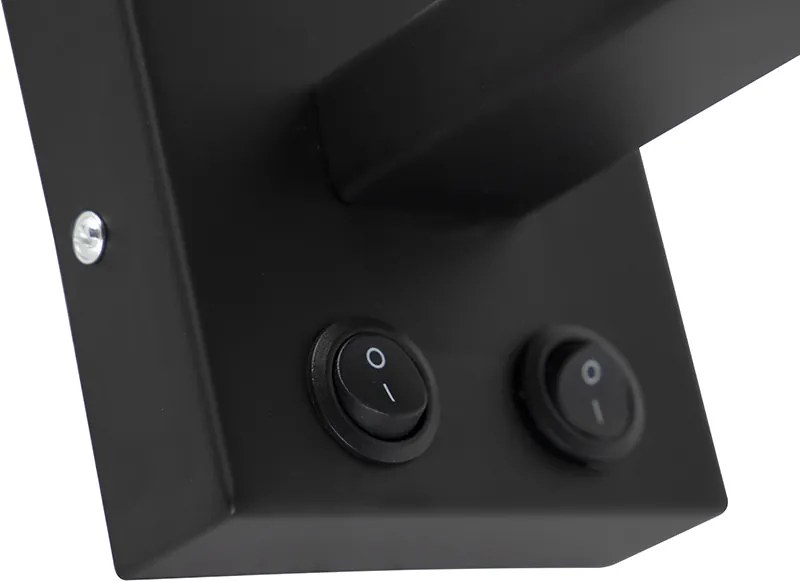 Lampă de perete neagră cu braț flexibil și abajur portocaliu cu interior auriu 18 cm - Brescia Combi
