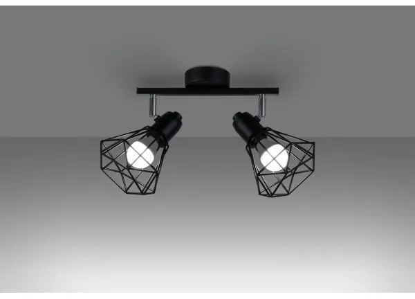 Spot ARTEMIS 2xE14/40W/230V negru Sollux SL.1106