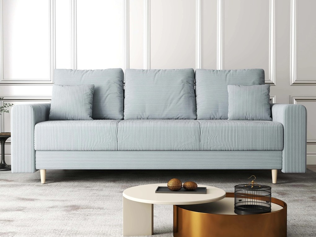 Canapea extensibilă dumonde cu ladă de depozitare si sezut confortabil din spuma high-density, Kronos Zoom Gri 210x100 cm