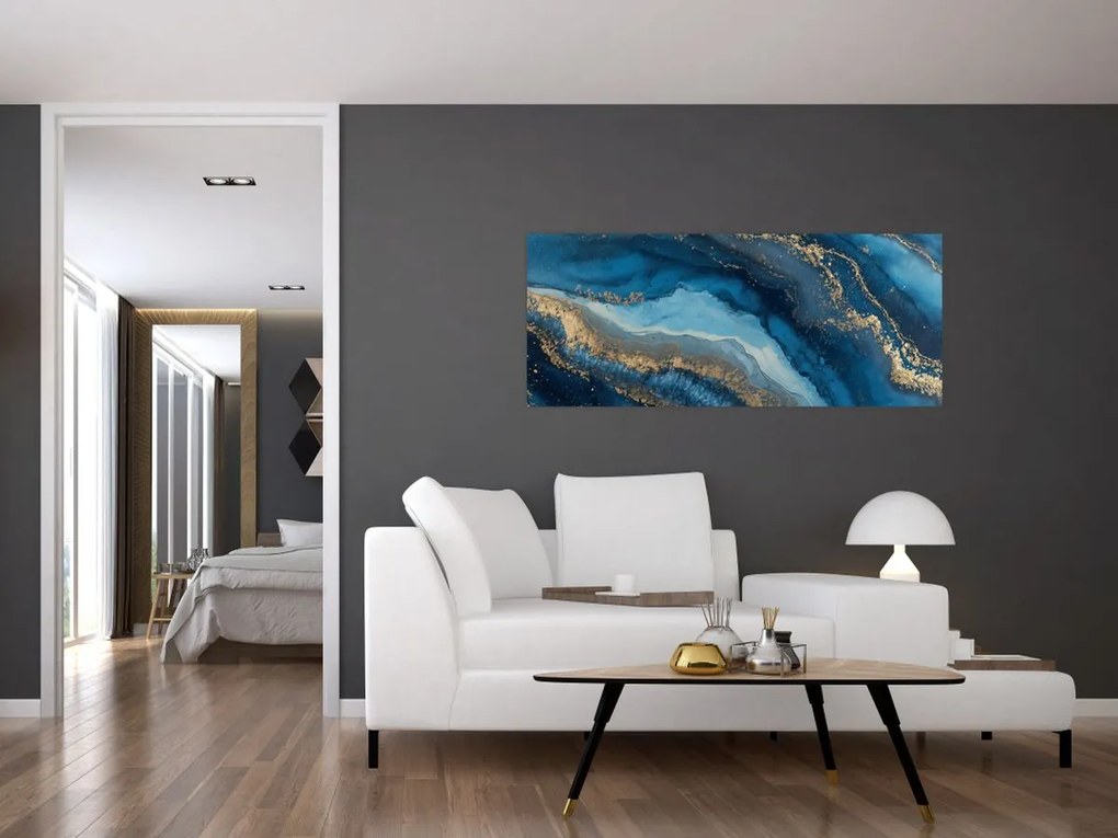 Tablou - Abstracție marmură albastră (120x50 cm)