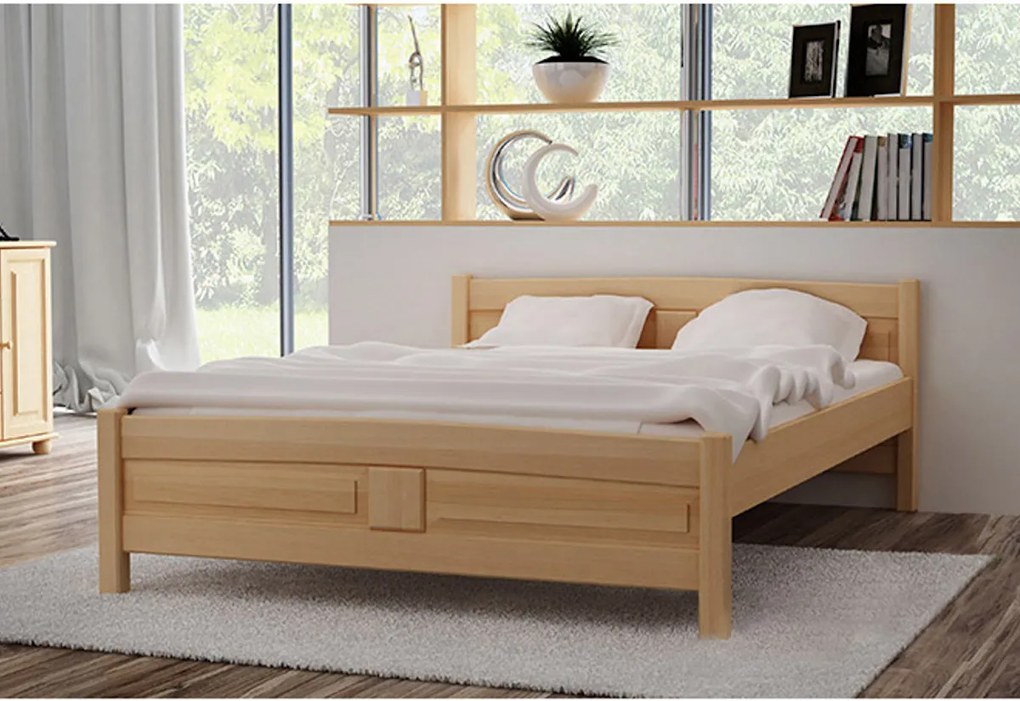 Expedo Pat înalt ANGEL + saltea sandwich MORAVIA + somieră GRATIS, 90 x 200 cm, nuc-lac