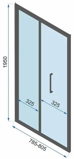Usa de nisa pliabila Rea Rapid Fold 80 cm sticla 6 mm negru