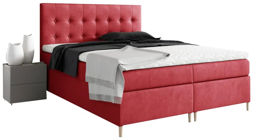 Expedo Pat tapițat boxspring GLORIA + topper, 120x200, jasmine 60