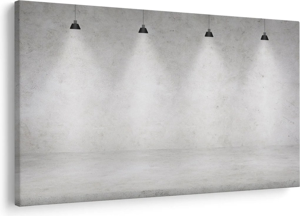 Tablou - Perete de beton cu lumini (90x60 cm)