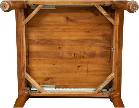 Masa pliabila, L90(180) 90 H80 cm,culoare nuc antichizat, Lemn masiv