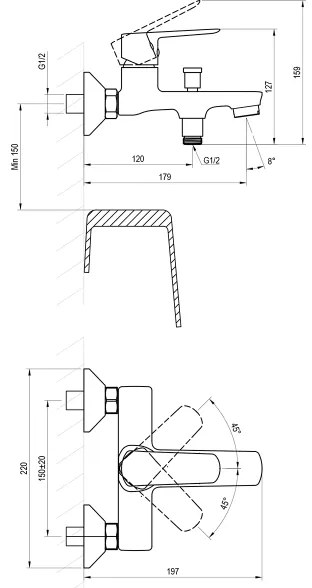 Baterie pentru cadă Ravak LIFE X070479, neagră