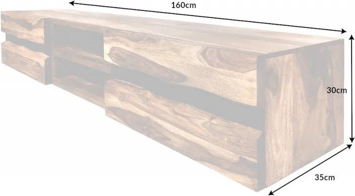 Comoda TV suspendata din lemn design industrial Amazonas 160cm Sheesham