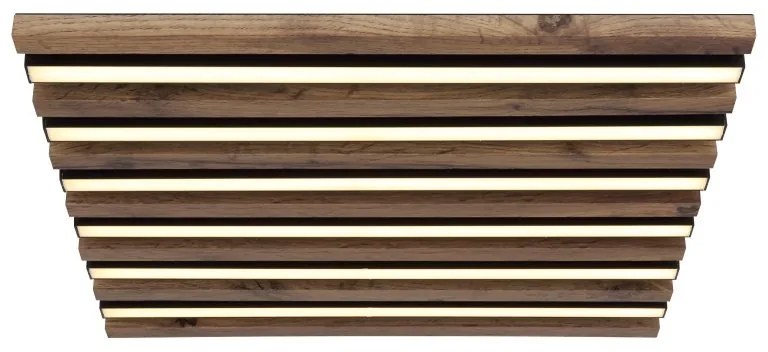 Plafoniera LED riflaj MDF cu efect de lemn HAYDEN 45x45cm