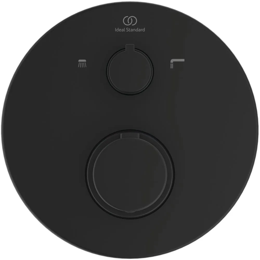 Baterie termostatata pentru cada incastrata, neagra Negru mat