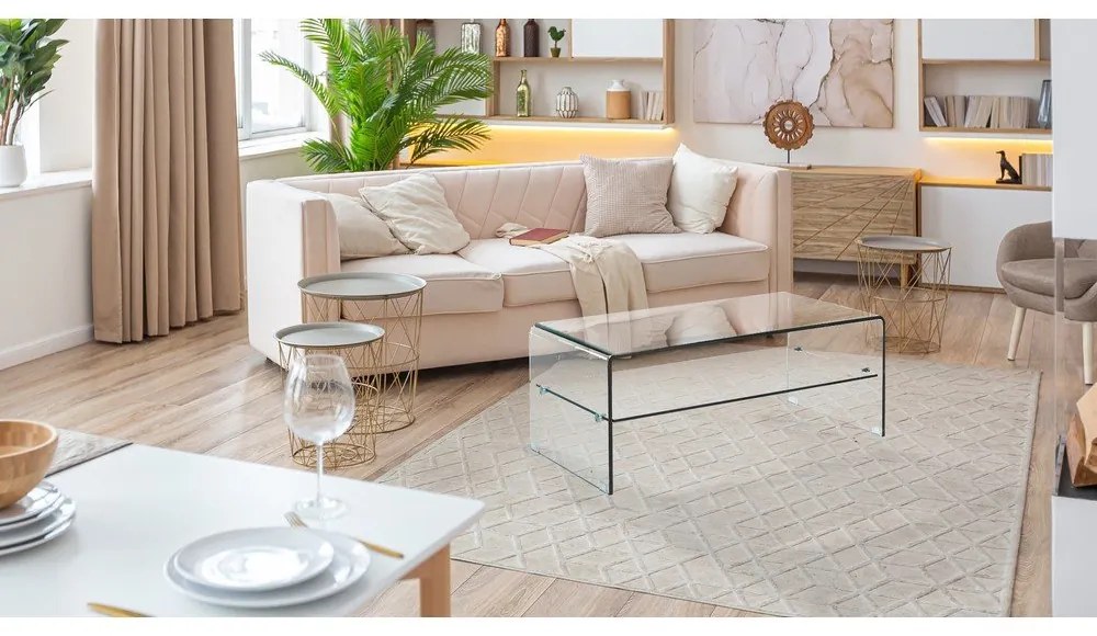 Măsuță de cafea din sticlă 50x100 cm Cristal Evo – Tomasucci