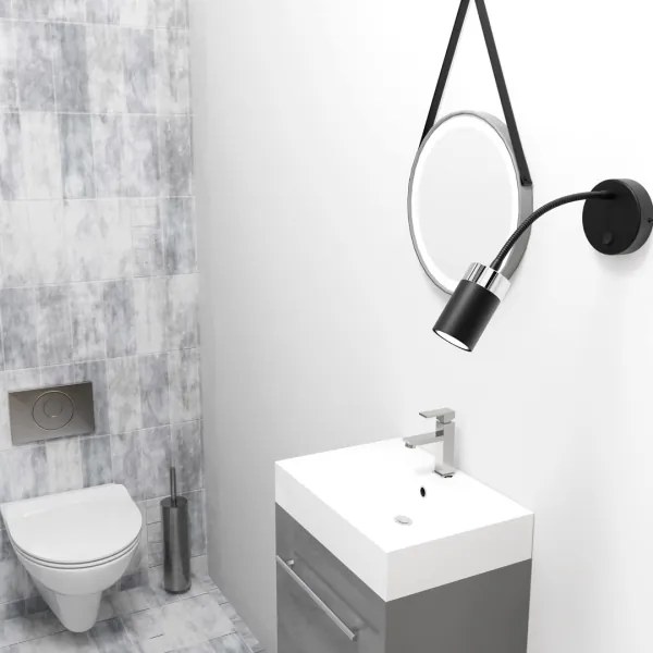 Veioză flexibilă JOKER 1xGU10/8W/230V negru/crom mat