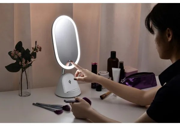 Immax 08970L - Oglindă LED reglabilă cu încărcare wireless LED/18W/230V