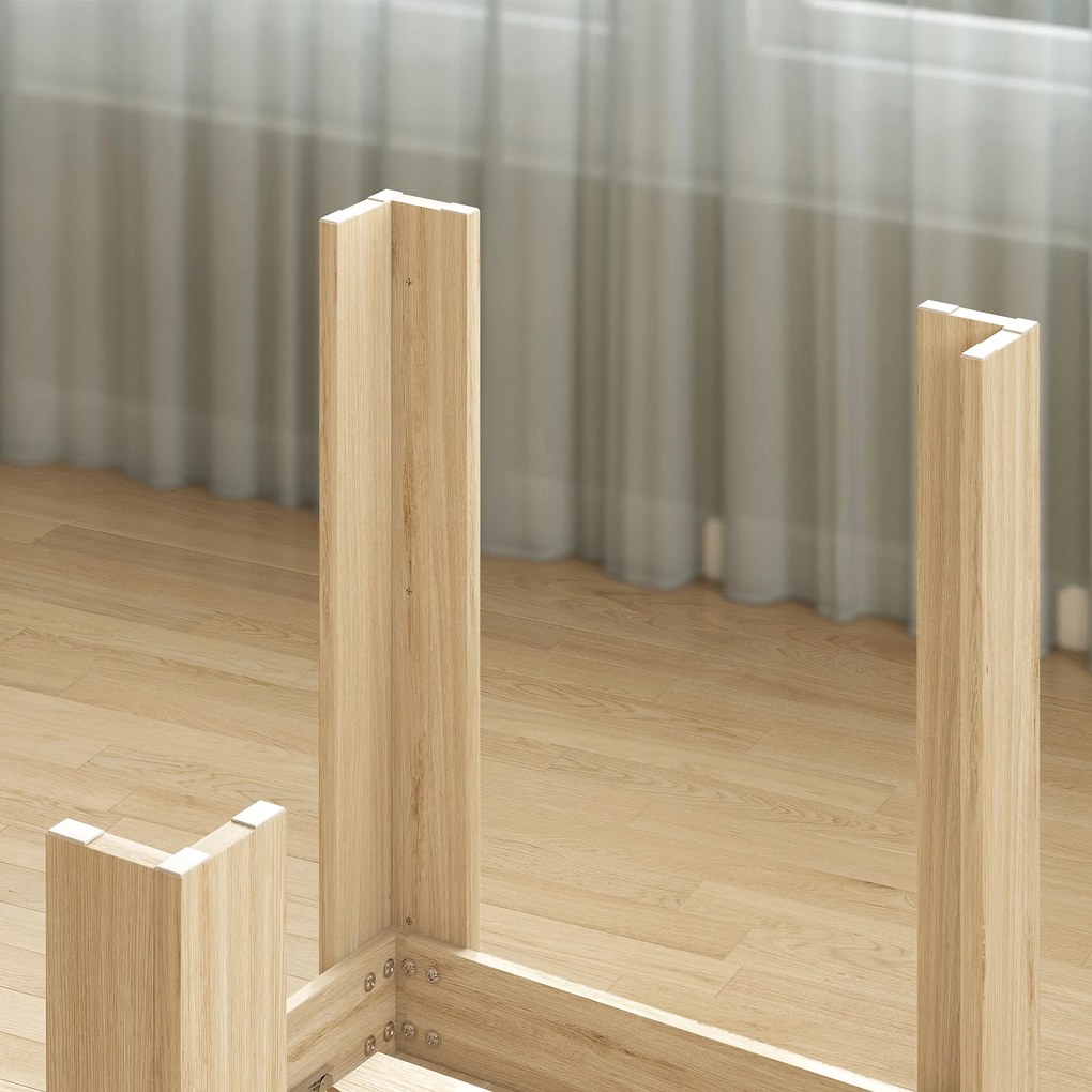 HOMCOM Masa extensibilă, 140-180 cm, finisaj lemn natural, pentru 6-8 persoane | Aosom Romania