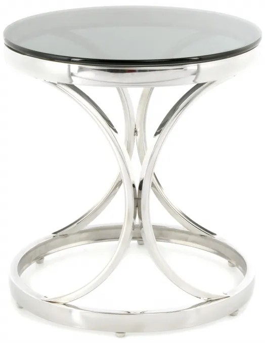 Masuta de cafea rotunda din sticla Weyda 40x40x42 cm negru/argintiu