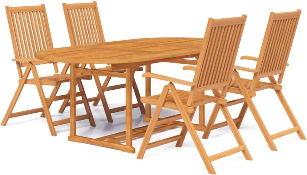 vidaXL Set mobilier de grădină, 5 piese, lemn masiv de acacia, 150-200 cm
