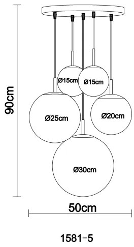 Globo 1581-5 - Plafoniera BALLA 5xE27/60W